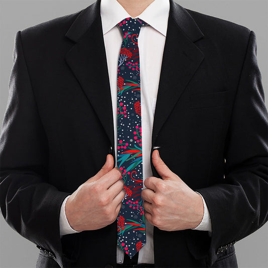 Fairy Floral Unicorn Pattern Print Necktie