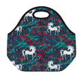 Fairy Floral Unicorn Pattern Print Neoprene Lunch Bag