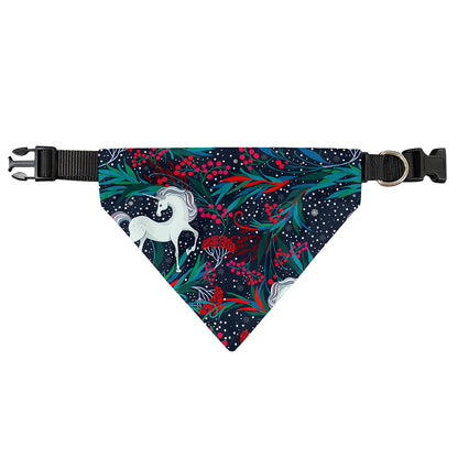 Fairy Floral Unicorn Pattern Print Over The Collar Dog Bandana