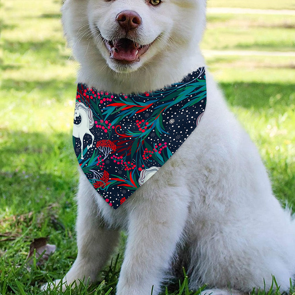 Fairy Floral Unicorn Pattern Print Over The Collar Dog Bandana