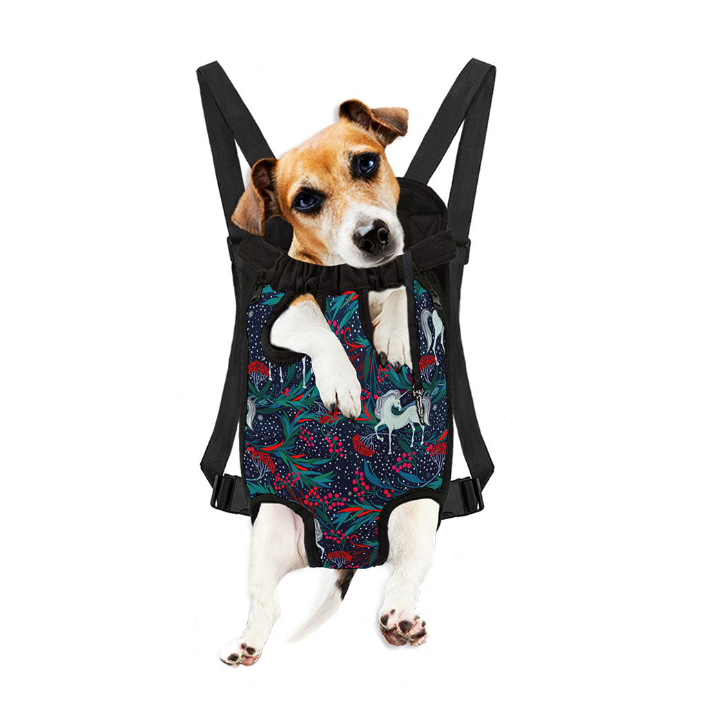 Fairy Floral Unicorn Pattern Print Pet Carrier Backpack