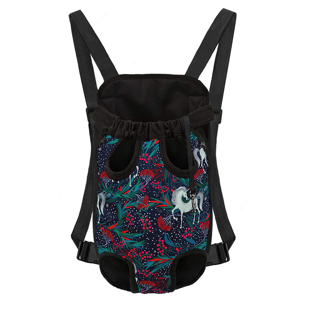 Fairy Floral Unicorn Pattern Print Pet Carrier Backpack