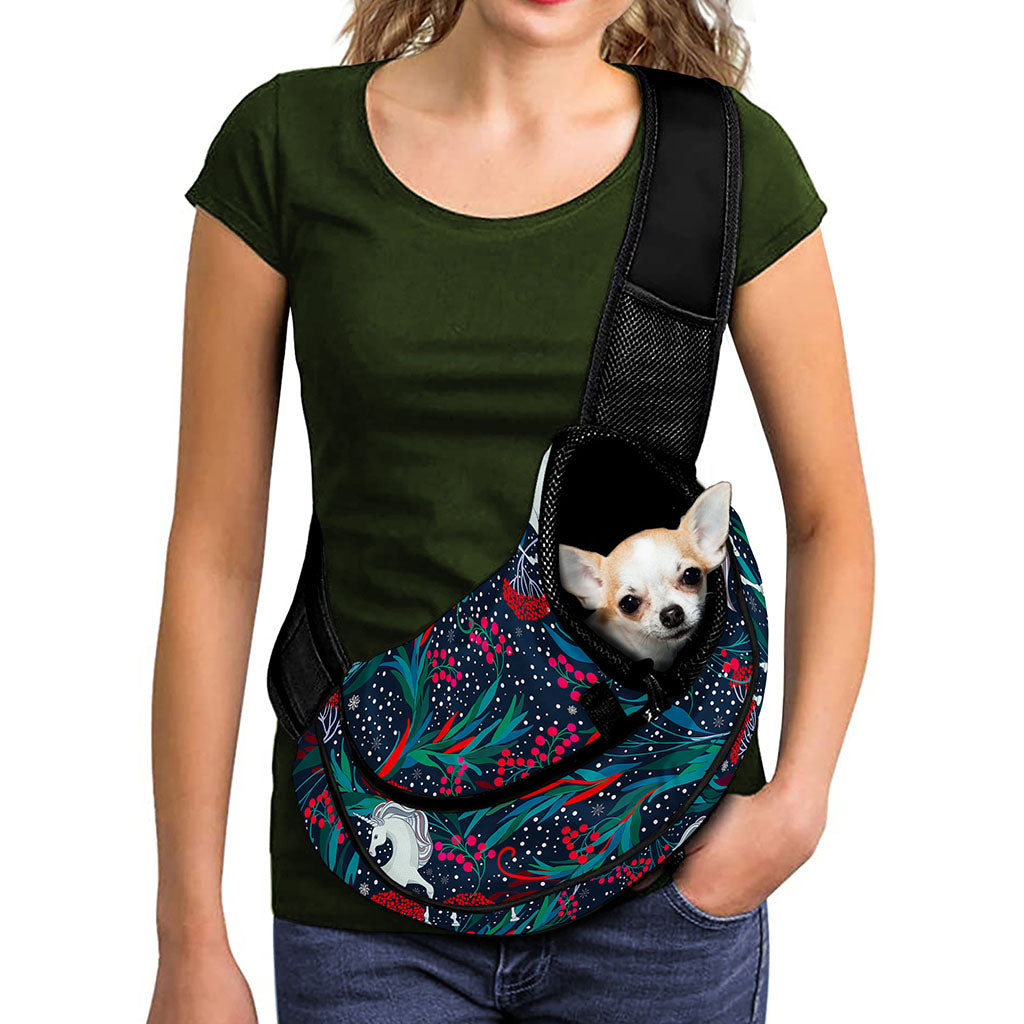 Fairy Floral Unicorn Pattern Print Pet Sling Carrier