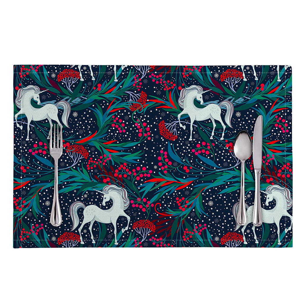Fairy Floral Unicorn Pattern Print Placemat