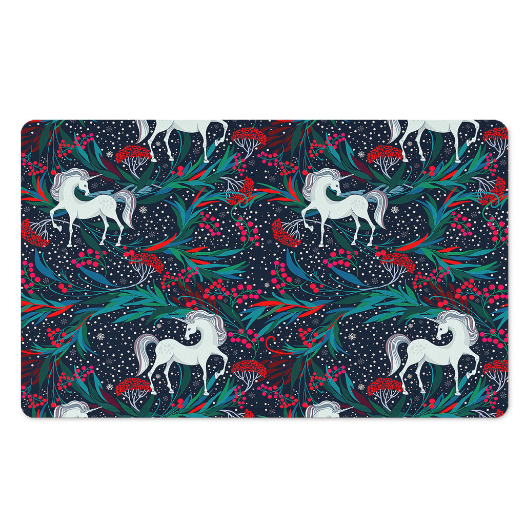 Fairy Floral Unicorn Pattern Print Polyester Doormat