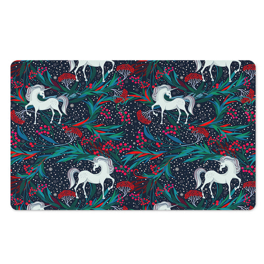 Fairy Floral Unicorn Pattern Print Polyester Doormat