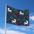 Fairy Floral Unicorn Pattern Print Polyester Flag