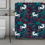 Fairy Floral Unicorn Pattern Print Polyester Shower Curtain
