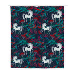 Fairy Floral Unicorn Pattern Print Polyester Shower Curtain