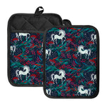 Fairy Floral Unicorn Pattern Print Pot Holders With Pocket