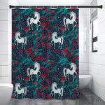 Fairy Floral Unicorn Pattern Print Premium Shower Curtain