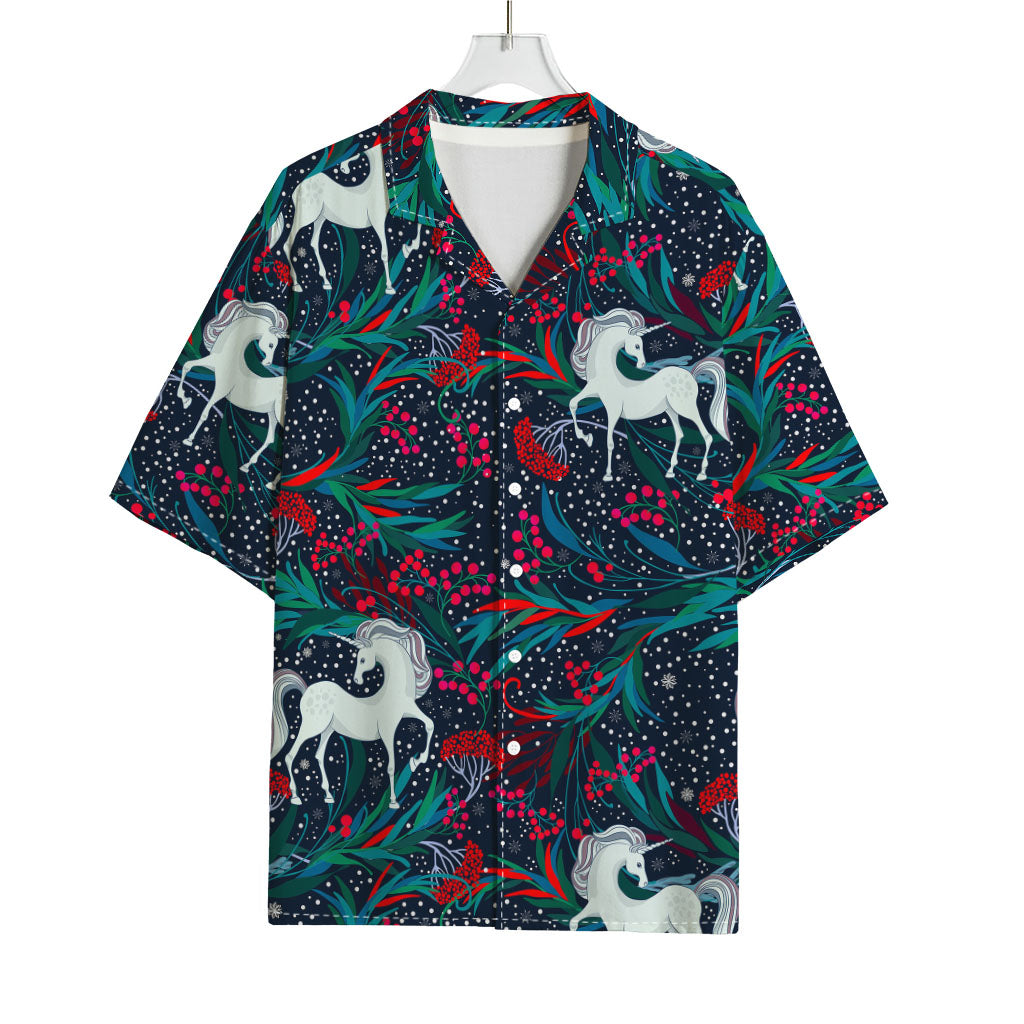 Fairy Floral Unicorn Pattern Print Rayon Hawaiian Shirt
