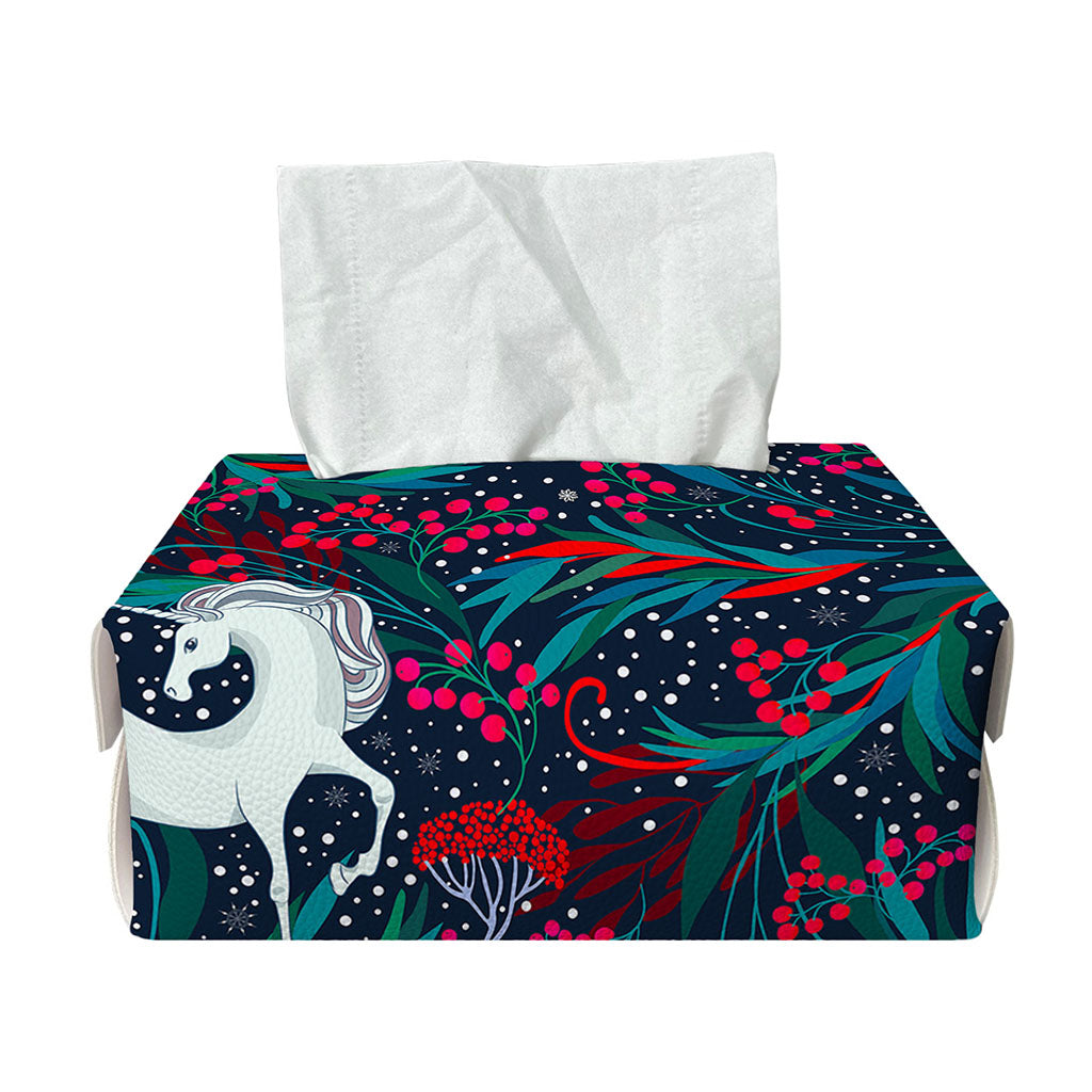 Fairy Floral Unicorn Pattern Print Rectangle Tissue Box Cover
