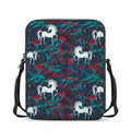Fairy Floral Unicorn Pattern Print Rectangular Crossbody Bag