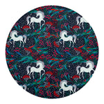 Fairy Floral Unicorn Pattern Print Round Blanket