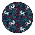 Fairy Floral Unicorn Pattern Print Round Floor Mat