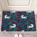 Fairy Floral Unicorn Pattern Print Rubber Doormat
