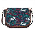Fairy Floral Unicorn Pattern Print Saddle Bag