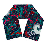 Fairy Floral Unicorn Pattern Print Scarf
