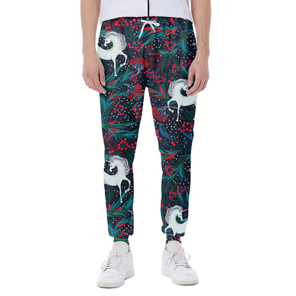 Fairy Floral Unicorn Pattern Print Scuba Joggers