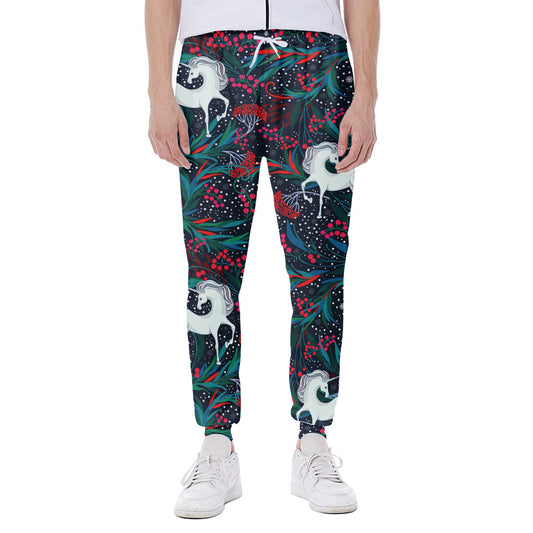 Fairy Floral Unicorn Pattern Print Scuba Joggers