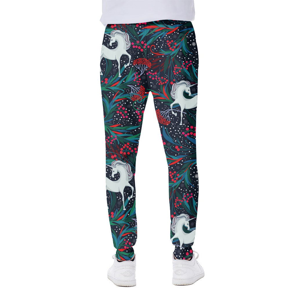 Fairy Floral Unicorn Pattern Print Scuba Joggers