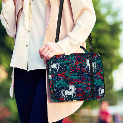 Fairy Floral Unicorn Pattern Print Shoulder Strap Bible Bag