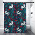 Fairy Floral Unicorn Pattern Print Shower Curtain