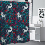 Fairy Floral Unicorn Pattern Print Shower Curtain