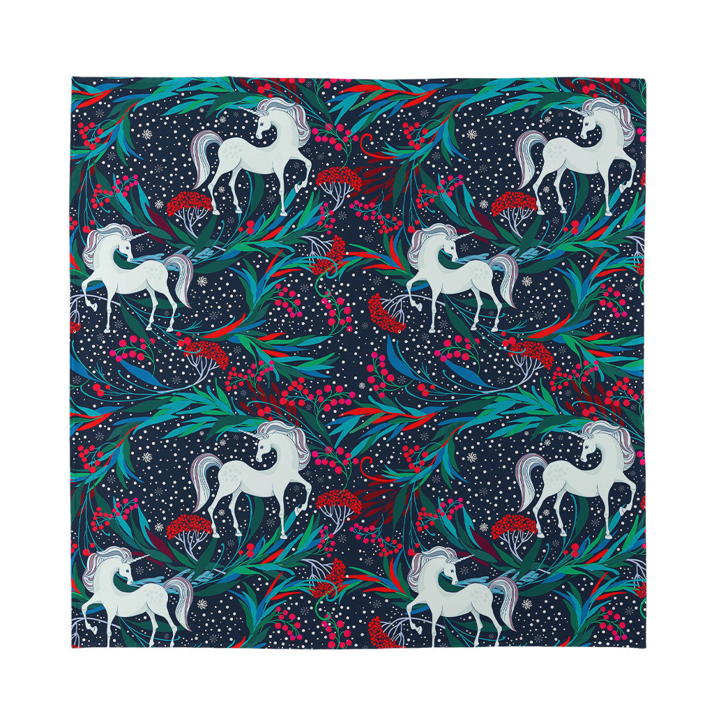Fairy Floral Unicorn Pattern Print Silk Bandana
