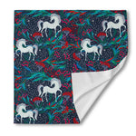 Fairy Floral Unicorn Pattern Print Silk Bandana
