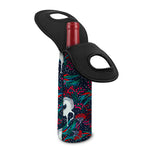 Fairy Floral Unicorn Pattern Print Single Neoprene Wine Tote