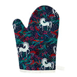 Fairy Floral Unicorn Pattern Print Single Oven Mitt