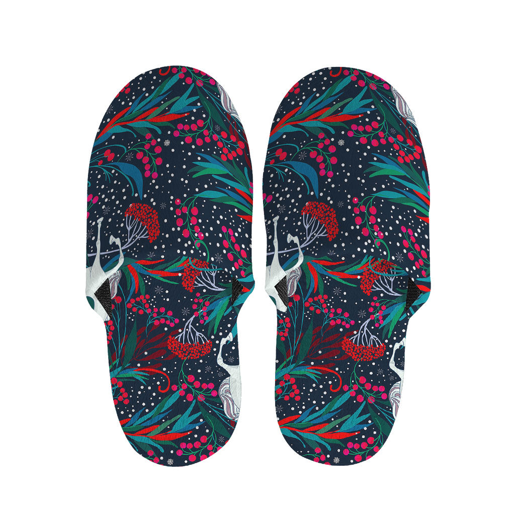 Fairy Floral Unicorn Pattern Print Slippers