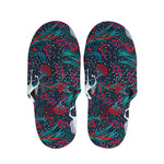 Fairy Floral Unicorn Pattern Print Slippers