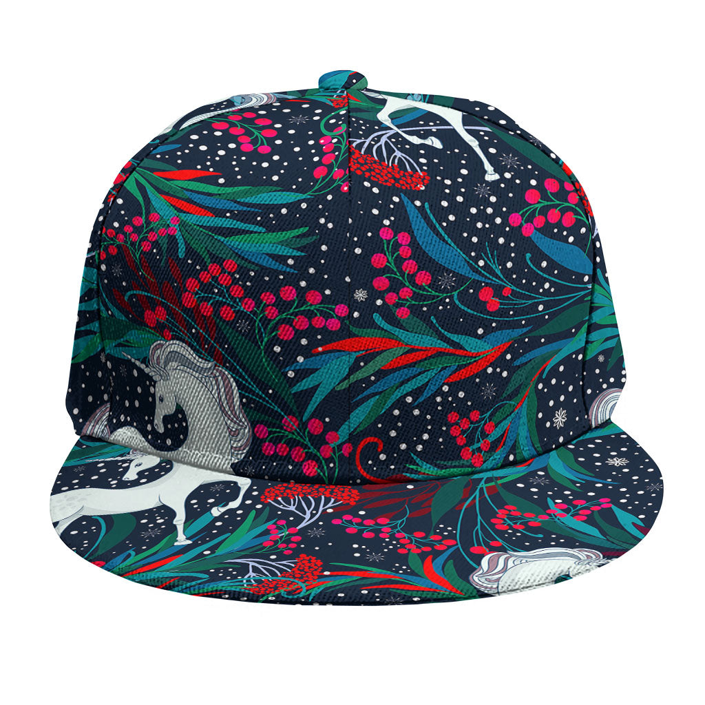 Fairy Floral Unicorn Pattern Print Snapback Cap