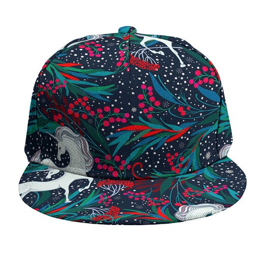 Fairy Floral Unicorn Pattern Print Snapback Cap