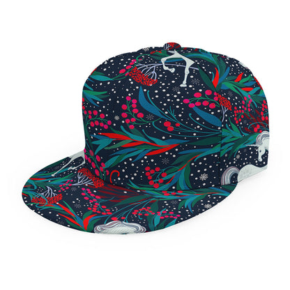 Fairy Floral Unicorn Pattern Print Snapback Cap