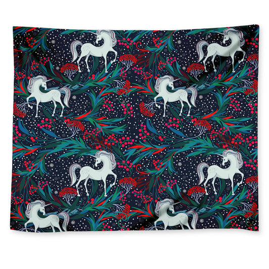 Fairy Floral Unicorn Pattern Print Tapestry