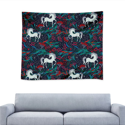 Fairy Floral Unicorn Pattern Print Tapestry