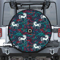 Fairy Floral Unicorn Pattern Print Tire Cover With Camera Hole