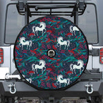 Fairy Floral Unicorn Pattern Print Tire Cover With Camera Hole