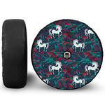 Fairy Floral Unicorn Pattern Print Tire Cover With Camera Hole