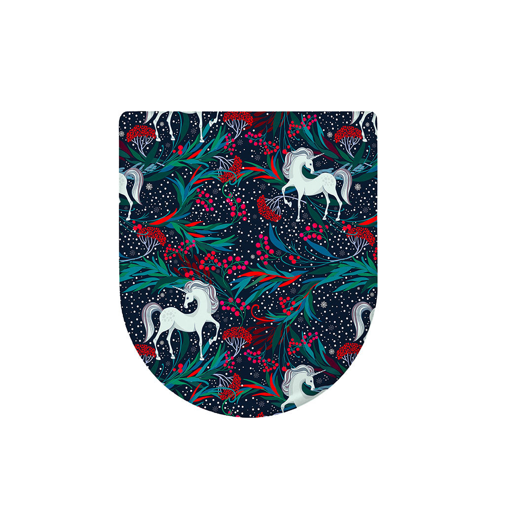 Fairy Floral Unicorn Pattern Print Toilet Lid Cover