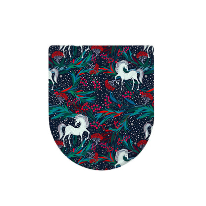 Fairy Floral Unicorn Pattern Print Toilet Lid Cover