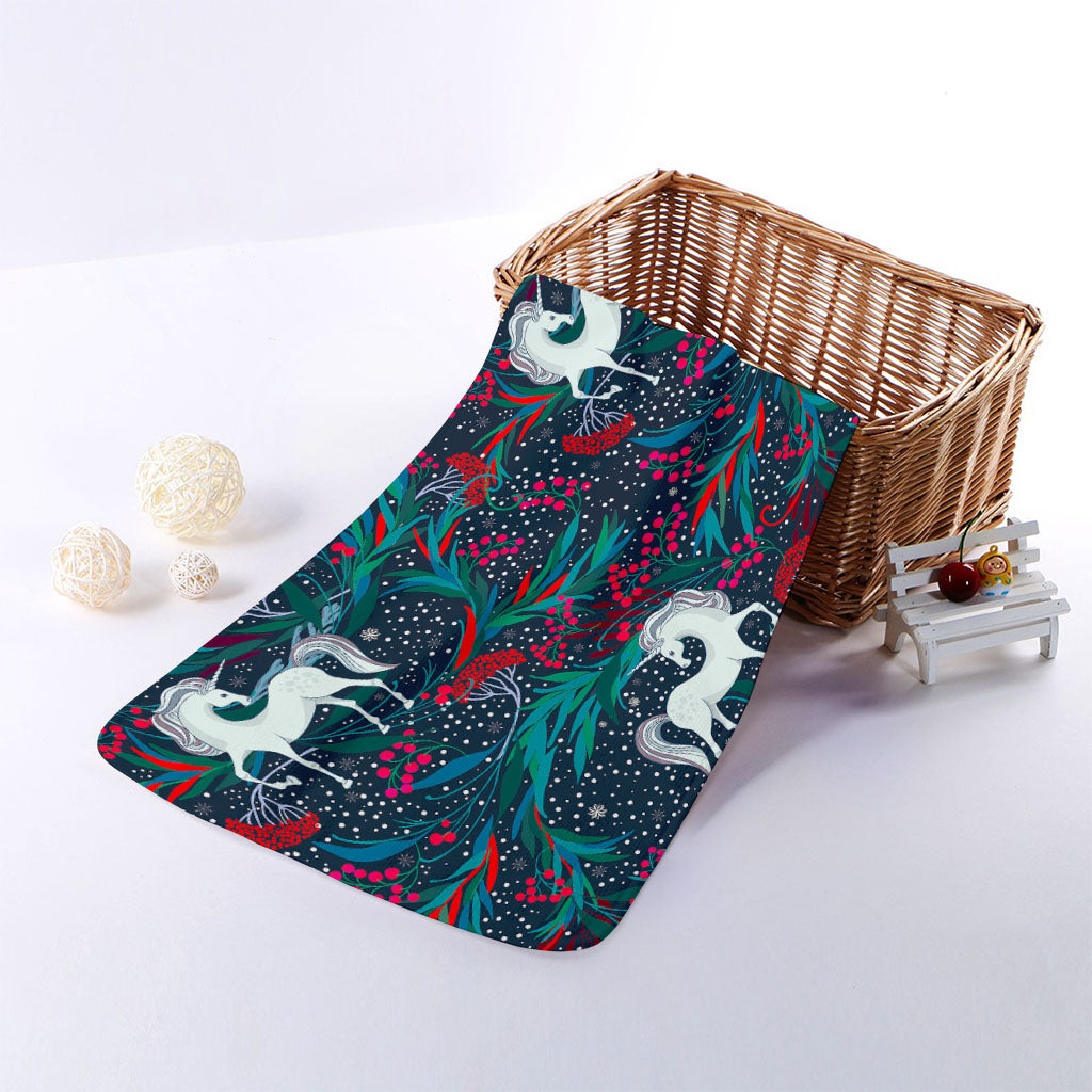 Fairy Floral Unicorn Pattern Print Towel