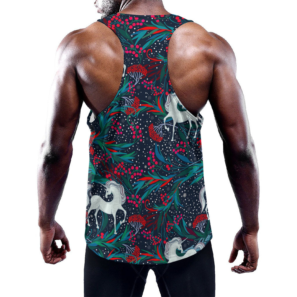 Fairy Floral Unicorn Pattern Print Training Tank Top
