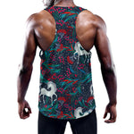 Fairy Floral Unicorn Pattern Print Training Tank Top