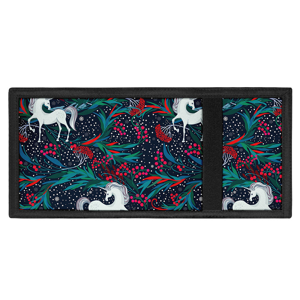 Fairy Floral Unicorn Pattern Print Trifold Wallet