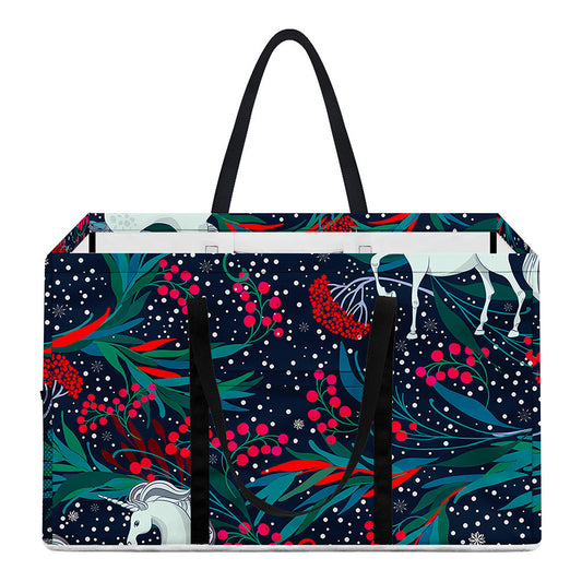 Fairy Floral Unicorn Pattern Print Utility Tote Bag